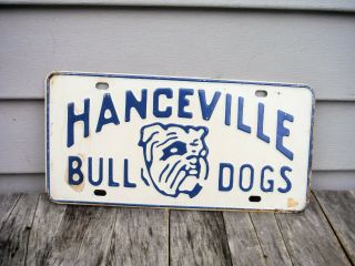 Vintage Hanceville Alabama Bulldogs License Plate Booster Neat Embossed Nr