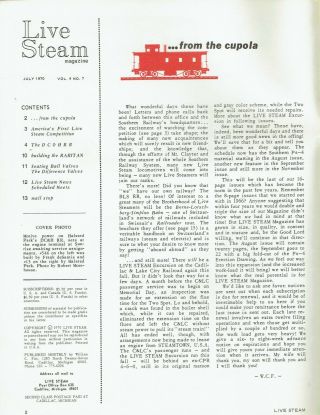 LIVE STEAM Magazines,  1970,  6 Issues,  July - December,  Vol 4,  No.  7 - 12 3