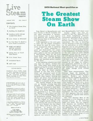 LIVE STEAM Magazines,  1970,  6 Issues,  July - December,  Vol 4,  No.  7 - 12 5