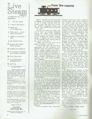 LIVE STEAM Magazines,  1970,  6 Issues,  July - December,  Vol 4,  No.  7 - 12 8