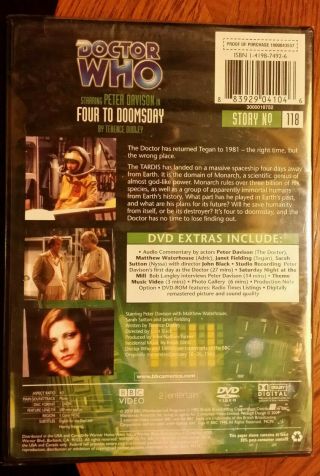 Doctor Dr Who Four to Doomsday[1982] Story 118 (DVD,  2009) US/Region 1 2
