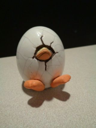 Handpainted Cracked Hatched Egg W/ Baby Chick Duck Figure Easter Basket Decor
