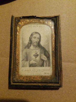 Tintype Photo Frame With Picture Of Jesus