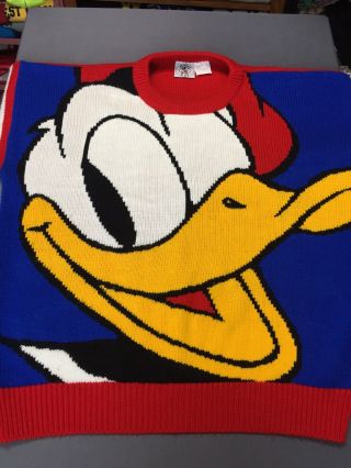 Women’s Vtg 90s Mickey & Co Walt Disney Donald Duck Sweater Sz Xl Vintage Rare