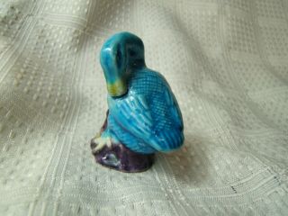Chinese Export Turquoise Porcelain or Shiwan Mud Duck Figurine 2