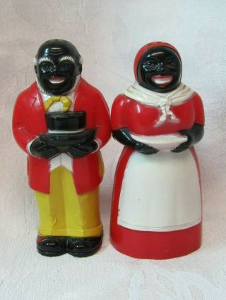 Vintage Aunt Jemima And Uncle Mose Plastic Salt And Pepper Shakers