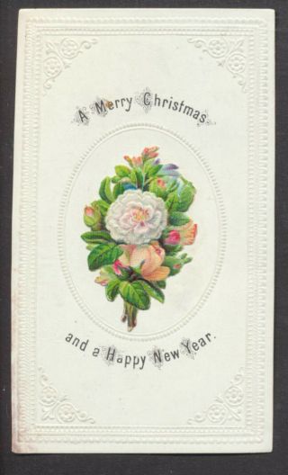 C4812 Victorian Goodall Xmas Card: Flowers Scrap