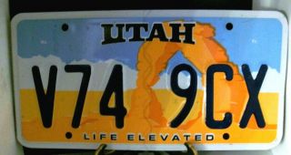 Utah Life Elevated License Plate V74 9cx