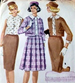 Lovely Vtg 1960s Suit & Blouse Mccalls Sewing Pattern 11/31.  5