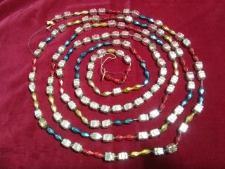 Vintage Christmas Double Beaded Mercury Garland Approx.  90  Multi Colored
