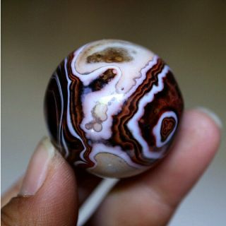 34.  0mm Madagascar Crazy Texture Lace Agate Crystal Sphere Healing