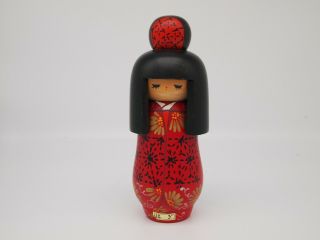 6.  8inch Japanese Vintage Sousaku Wooden Kokeshi Doll By " Hajime " / Cute Kimono