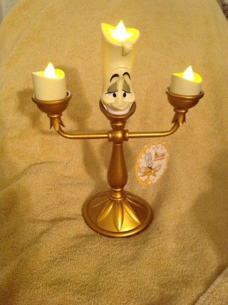Disney Parks Beauty And The Beast 11 " Lumiere Light - Up Candlestick Figurine Flaw