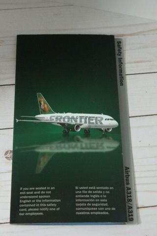 Frontier Airlines Airbus A318/319 Safety Card - 10/07