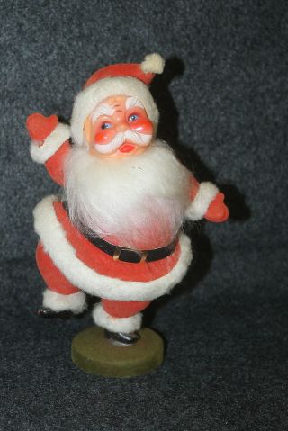 Vintage Plastic Celluloid Santa On One Foot 8 3/4 " Display Piece