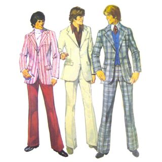 Vtg 70s Simplicity 5457 Mens Lined 3 Button Sports Coat Jacket Pants 44c 39w