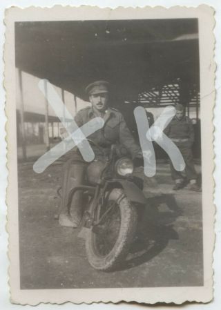 Greece Trikala Military Motorcycle Driven By Officer.  By Manthos Civil War 1948