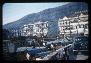 (014) Vintage 1950s 35mm Slide Photo - Hong Kong - Street Scene