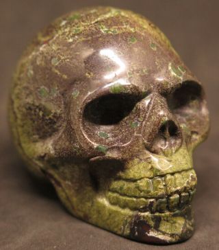 50mm 3.  9oz Natural Dragon Blood Stone Jasper Crystal Carving Art Skull