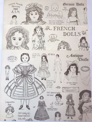German Dolls French Dolls Antique Dolls History Pictorial Vtg Ephemera Scrapbook