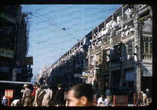 (008) Vintage 1950s 35mm Slide Photo - Hong Kong - Street Scene