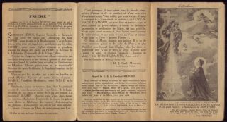 St Louis M Grignion De Montfort,  Virgin Mary Apparition Old Holy Card Booklet