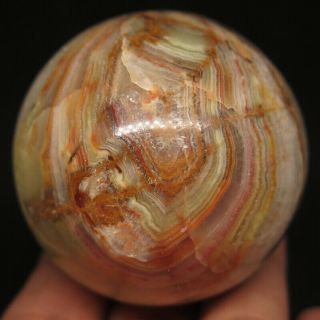 51mm 6.  9oz Natural Banded Onyx Crystal Sphere Ball