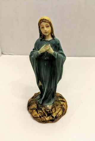 Vintage Statue Of The Virgin Mary Heart Full Detailed Madonna