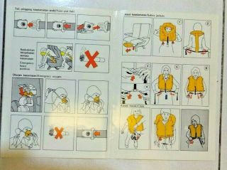 Airline SAFETY CARD VINTAGE AIRBUS A300 MALAYSIA Airlines Collectible 3