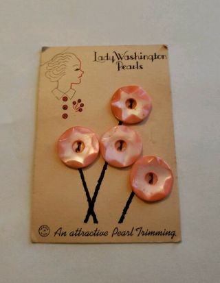 Vintage Lady Washington Pearls Button Flower Card Graphic