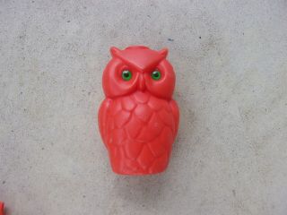 Vintage Owl Patio Light String Owls Blow Mold Replacement Owl Retro Decor Red