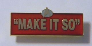 Star Trek: The Next Generation " Make It So " Logo Metal Cloisonne Pin