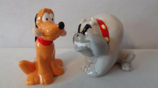 Walt Disney Pluto And Butch The Dogs Salt And Pepper Shakers H888