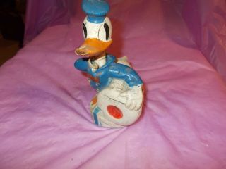 Vintage Donald Duck Bank Marked 1938 Walt Disney On The Base