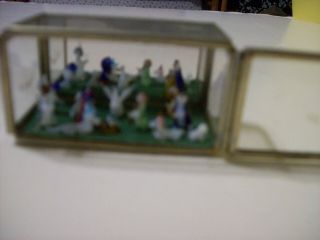 Miniature Nativity Blown Glass Scene,  12 Blown Glass Items And Box