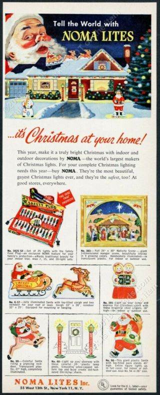 1954 Noma Lites Christmas Lights Light Set Decorations Vintage Print Ad