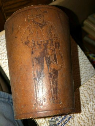 Vintage Hand Tooled Leather Western Cowboy Cuffs