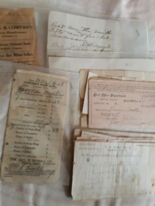 Group Of Receipts From Bedford,  Va.  1894 - 20 