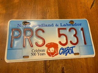 Newfoundland Labrador Pro - Rated Prp License Plate Cabot Base Prs 531