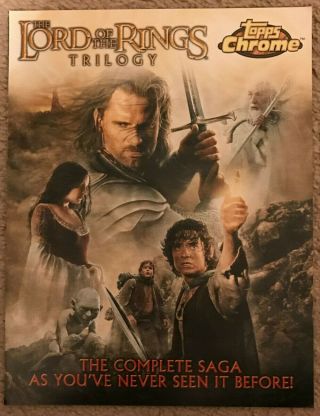Lord Of The Rings Trilogy Sell Sheet Lotr 8 1/2 X 11 Topps Chrome