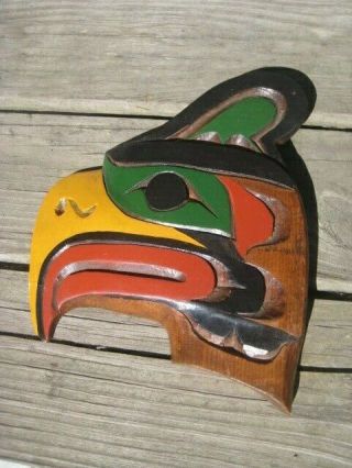 Northwest Coast Carving " Eagle Head " Washington State - Alfred Eugene Johnny Vgc