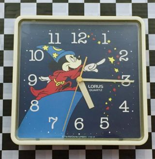 Walt Disney Company Lorus Quartz Mickey Mouse Fantasia Made In Japan Wall Clock