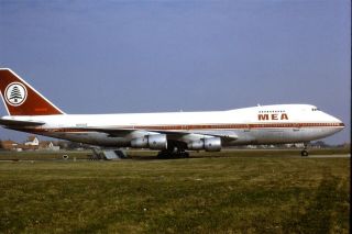 35mm Colour Slide of MEA Boeing 747 - 2B4B N202AE 3