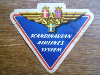 Scandinavian Airlines System (sas) Airline Luggage Label