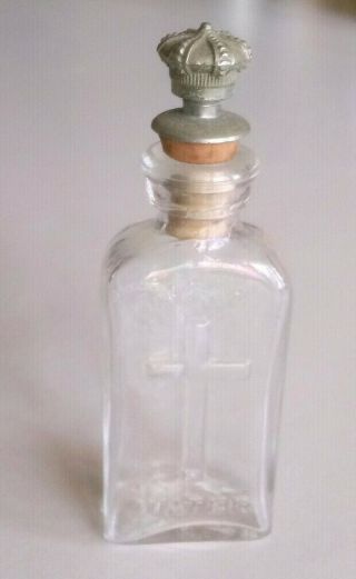 Vintage Religious Catholic Holy Water Bottle