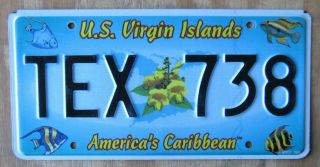 Us Virgin Islands - St Thomas - Caribbean Island License Plate 2005 Tex 738
