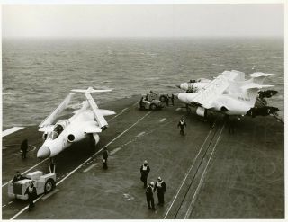 Fine Official Photograph Of Three Bucanneers On The Deck Of An Aircraft Carrier
