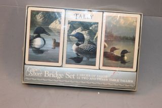 Vintage Cape Shore Playing Cards Bridge Set Feature Loon Duck Nature