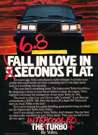 1984 Volvo Turbo Intercooled - Advertisement Print Car Ad J457