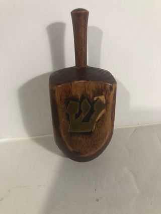 4 " Wood Hanukkah Dreidel Jewish Spinning Top Dreidle Game Holy Land Israel